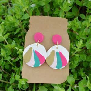 Spring Dangly Clay Earrings